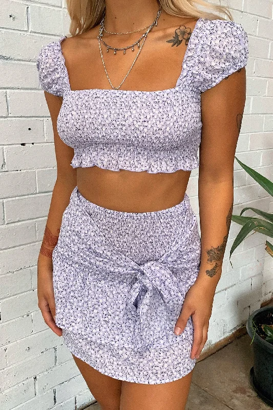 Hyrem Crop - Lilac Floral purpose