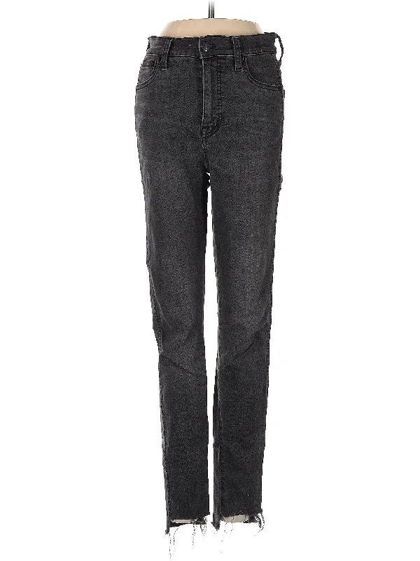 High-Rise Straight-leg Jeans in Dark Wash Geometric