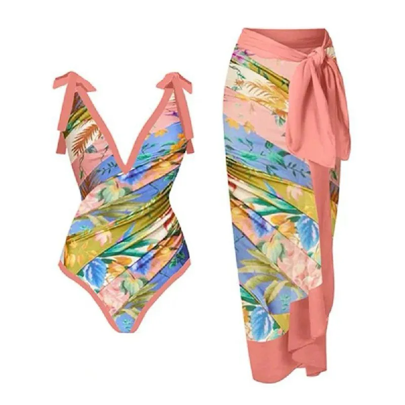 Ezra swimsuit with Sarong skirt Edgy Women's Punk