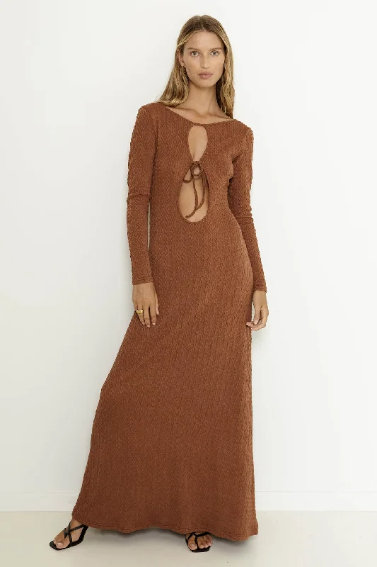 SNDYS Tallulah Maxi Dress Chestnut Confident Women's Power