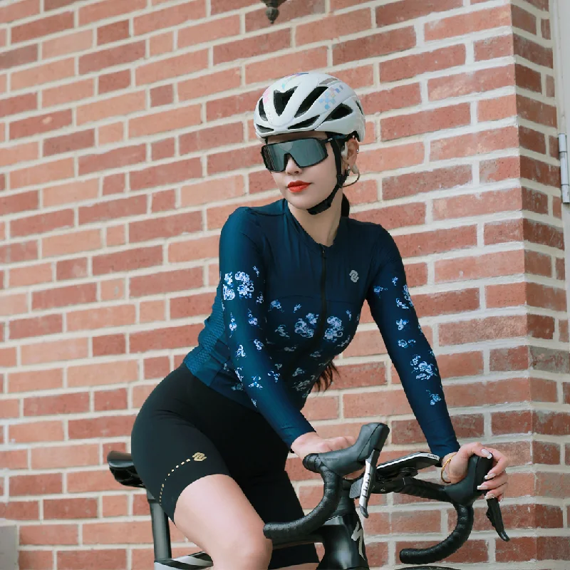 Victoria LSW Navy Jersey Artistic Women's Hand - painted
