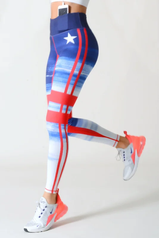 Team Red, White & Blue Active Leggings Artistic Women's Avant - 