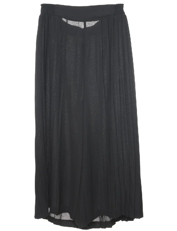 Wide Leg Black Sheer Trousers - W30 L23 Compression