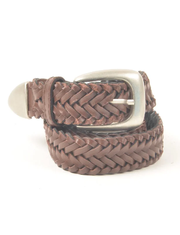 Brown Woven Belt - M Earthy Women's Hemp - based