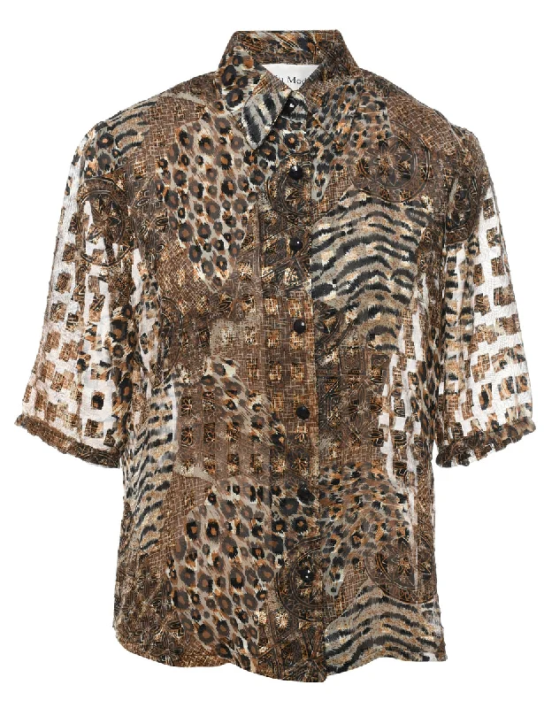 Animal Print Evening Shirt - L Refined Women's Velvet