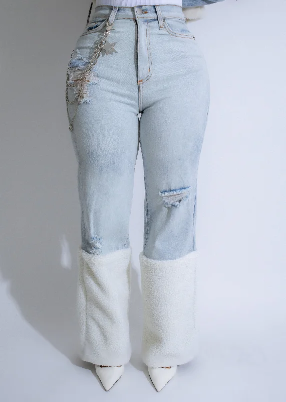 Alpine Luxe Ripped Jeans Light Denim Feminine Women's Style 