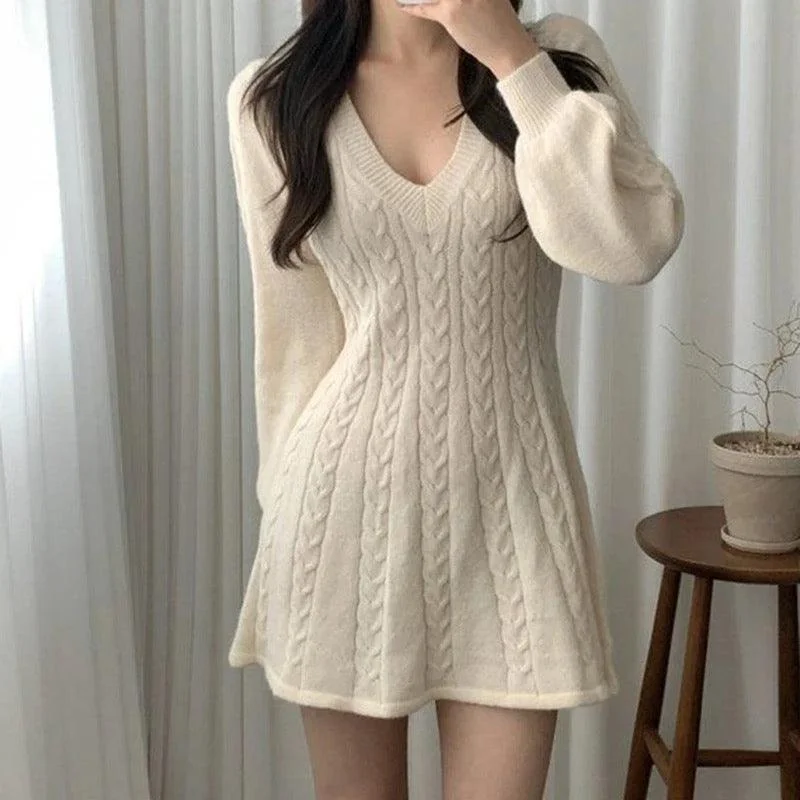 Taron Knitted A- Line Dress British Gentlewoman Style