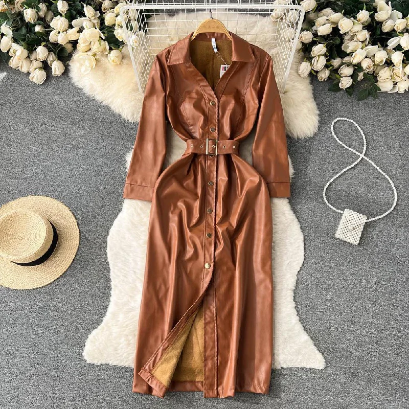 Fabian Leather Dress Laid - back Women's Vibe