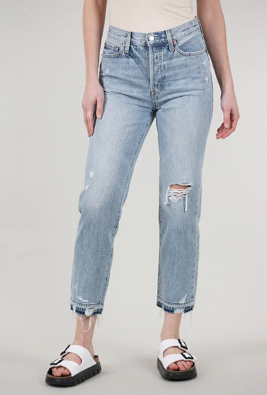 Charlie High-Rise Classic Straight, Distressed Streetwear Style for 