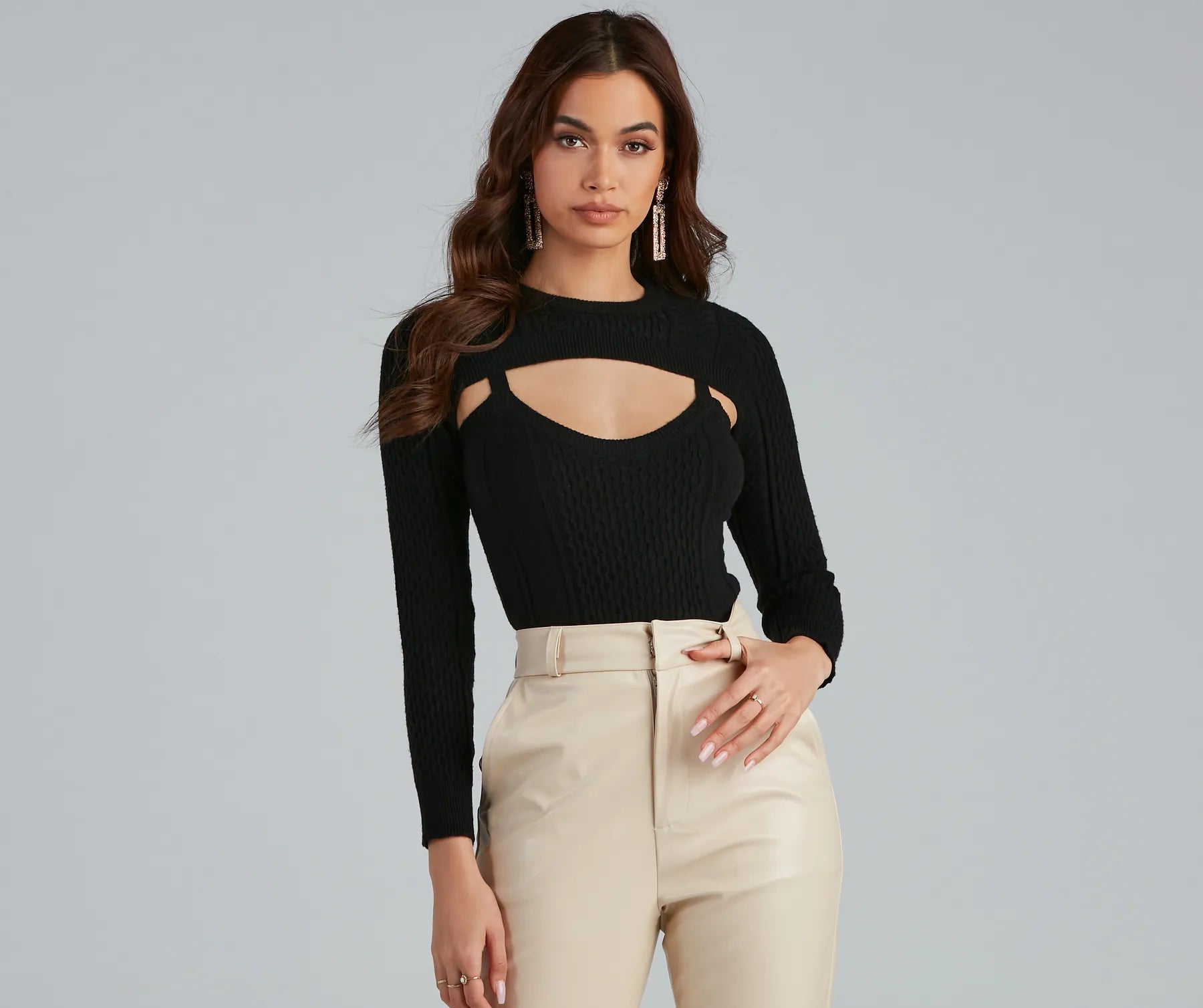 Keeping Knit Trendy Cable Knit Top Artistic Women's Avant - 