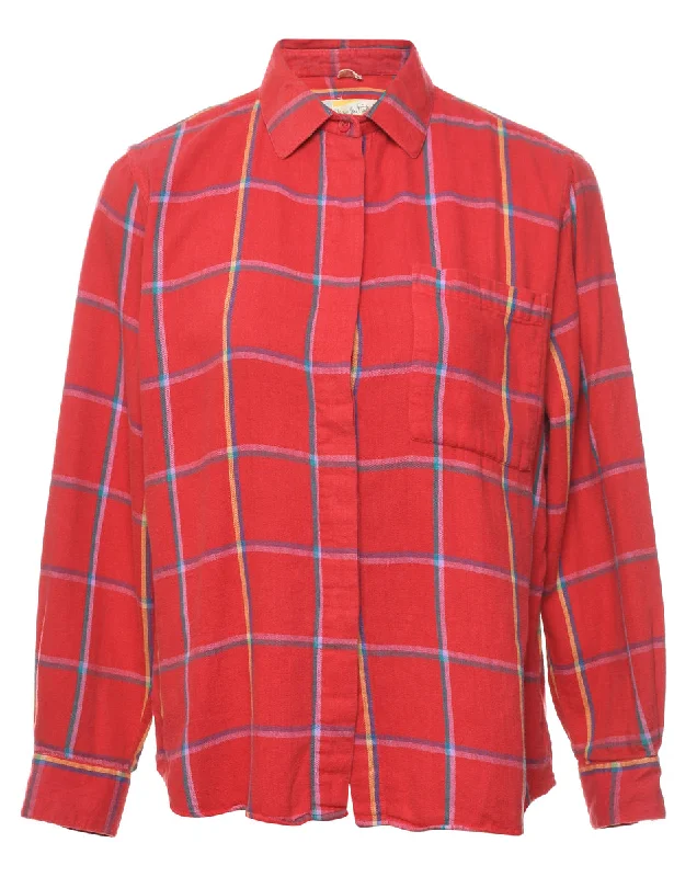 Red Checked Shirt - M Sleek Women's 