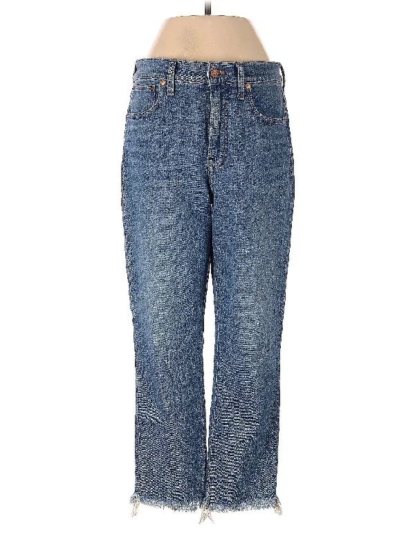 High-Rise Straight-leg Jeans in Medium Wash Business