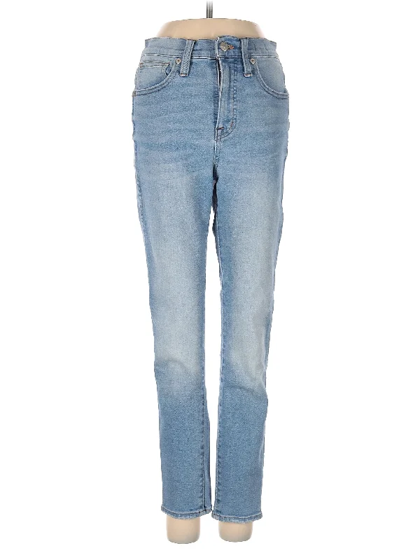 Mid-Rise Straight-leg Jeans in Light Wash Dapper Women's Bow - adorned