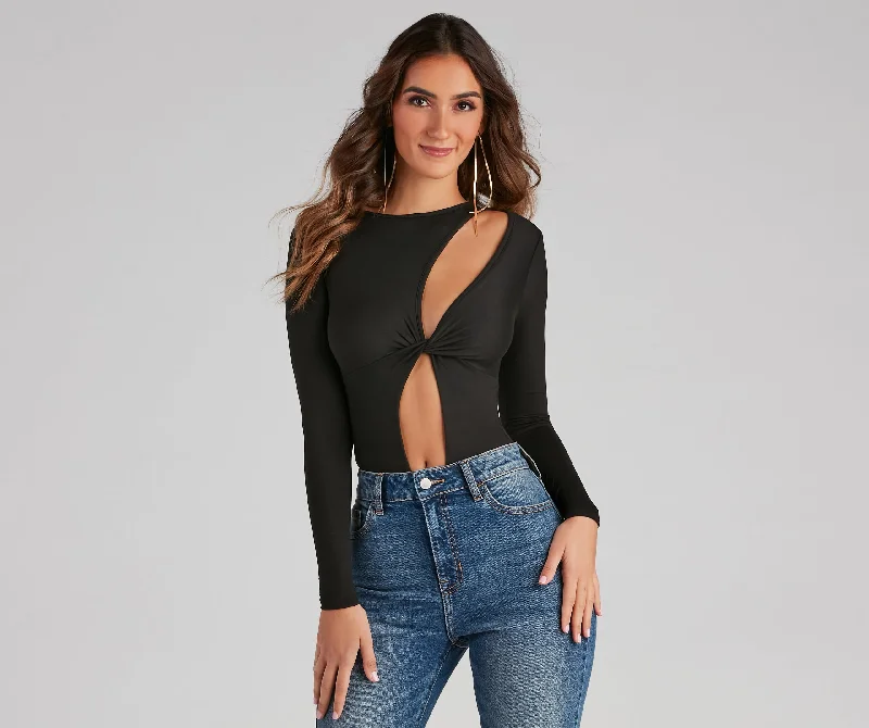 Gimme More Twist Cutout Bodysuit Refined Women's Hand - crafted