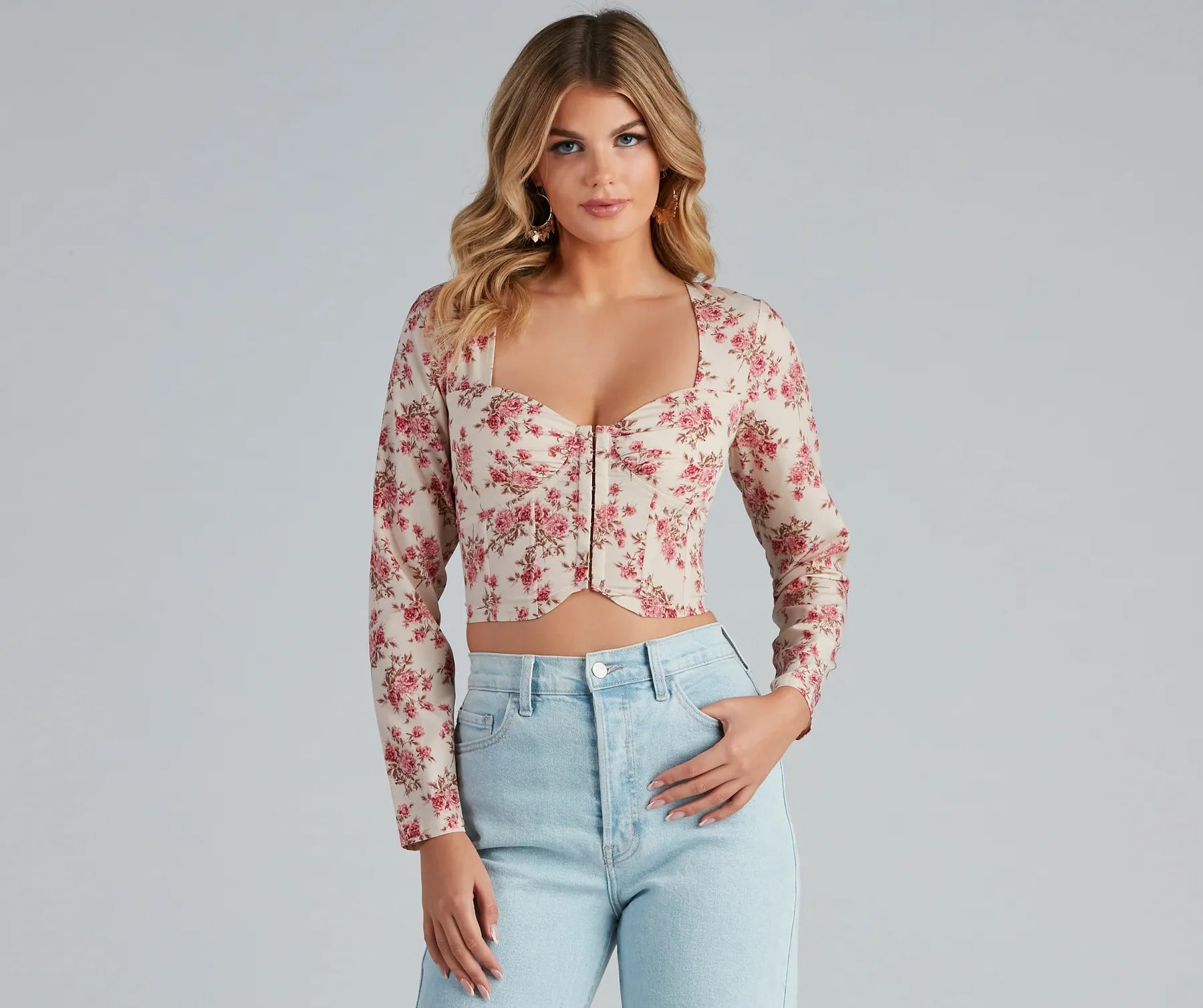 Boho Beauty Floral Corset Top Youthful Women's Anime - inspired
