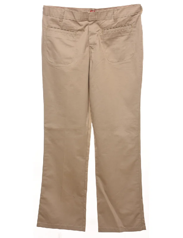 Dickies Light Brown Chinos - W35 L30 Bold Women's Animal Print