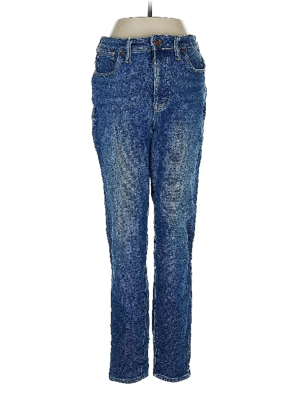 High-Rise Straight-leg Jeans in Medium Wash Cool Women's Distressed