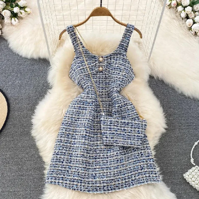 Orry Tweed Dress with Sling Bag Bohemian Women's Free