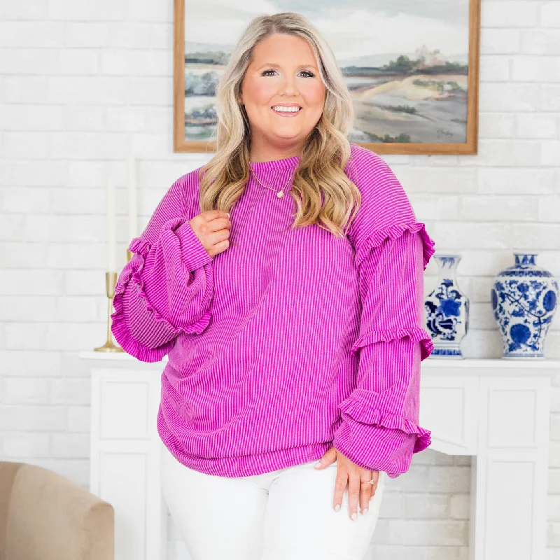 Fireside Glow Sweater, Magenta Monochromatic All - in - one