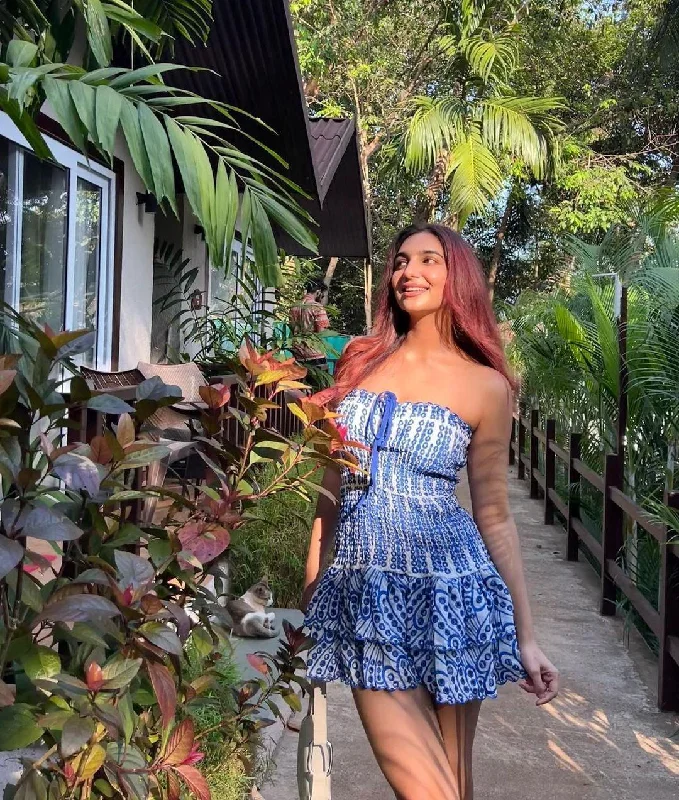 Praiano Luxe Summer Dress in Blue Sporty Women's Athleisure 
