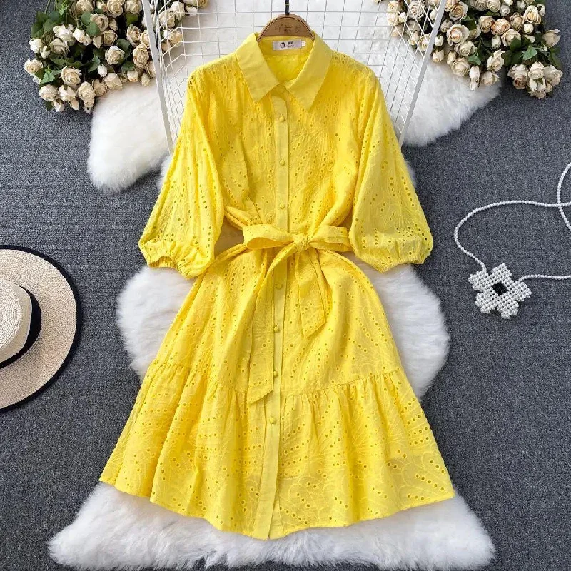 Paula Cotton Eyelet Midi Dress Disco