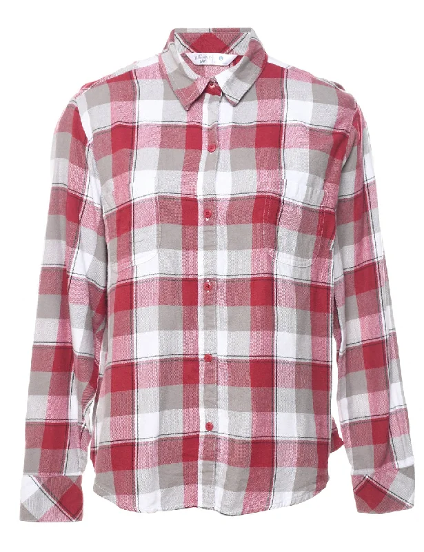 Lee Plaid Shirt - L Polished Women's Silk