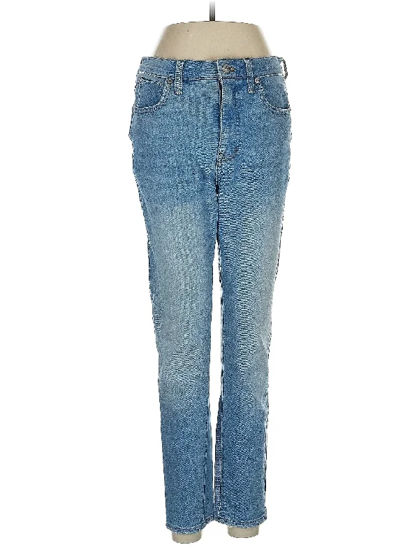 High-Rise Straight-leg Jeans in Light Wash Unique Women's Upcycled