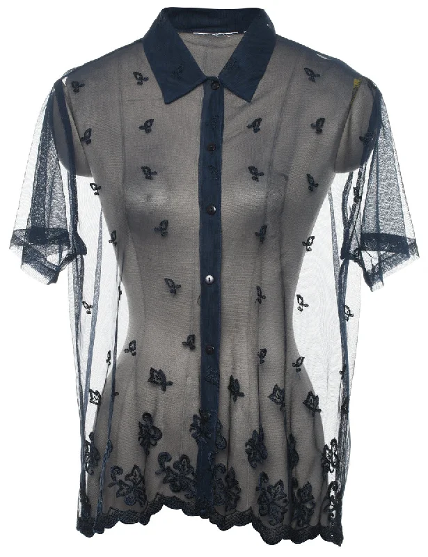 Sheer Effect Navy Shirt - L Gym