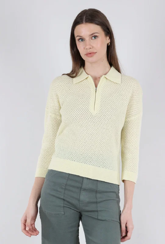 Cashmere Mesh Zip Polo, Lemonade Vacation