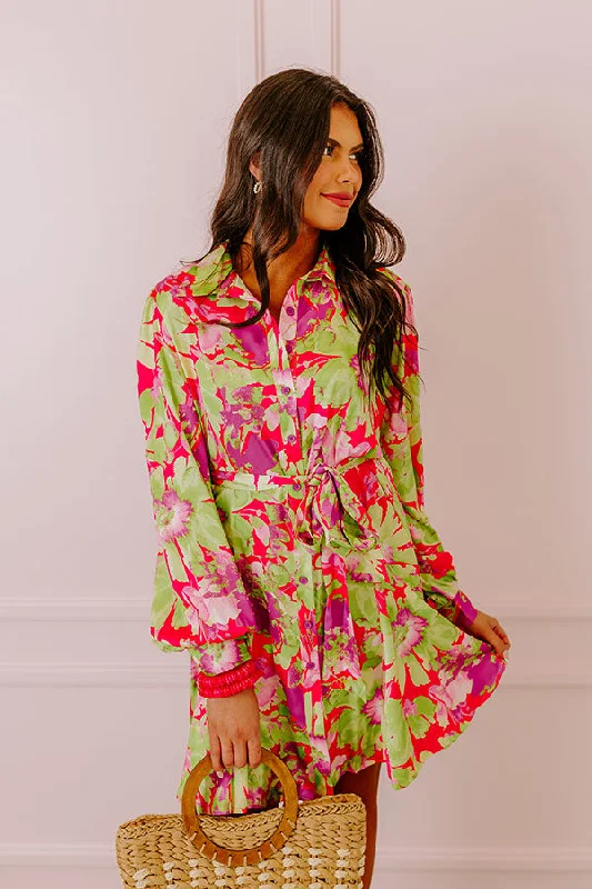 Aloha Attire Satin Floral Dress Laid - back Women's Vibe