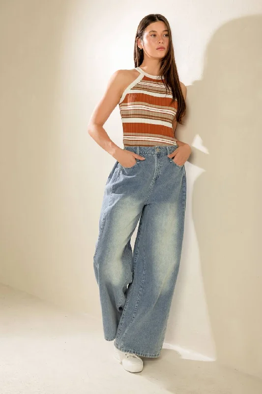 HIGH STAKES DENIM PANTS Unique Women's Upcycled