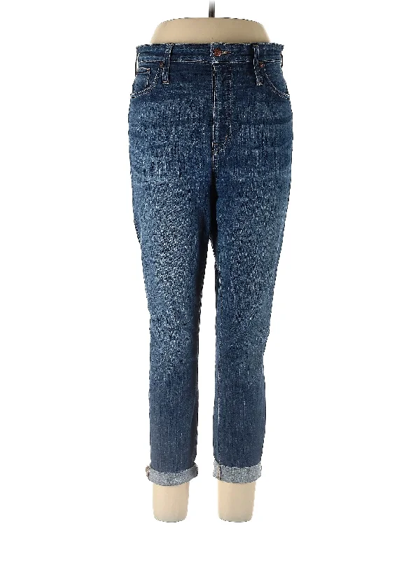 High-Rise Boyjeans Jeans in Medium Wash Classic Women's Pin - striped