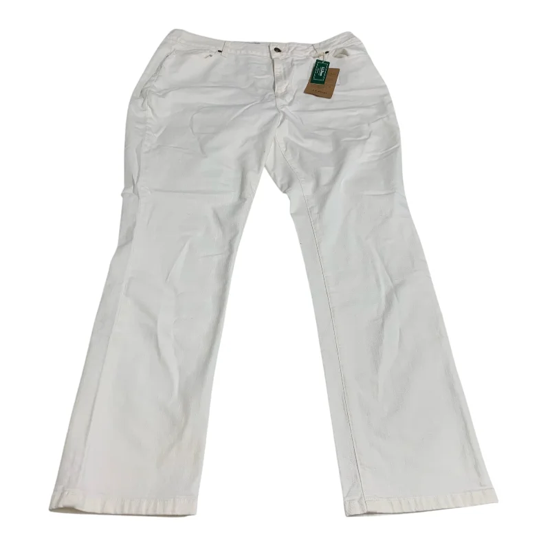 Jeans Straight By L.l. Bean In White Denim, Size: 18 Stylish Women's Neon