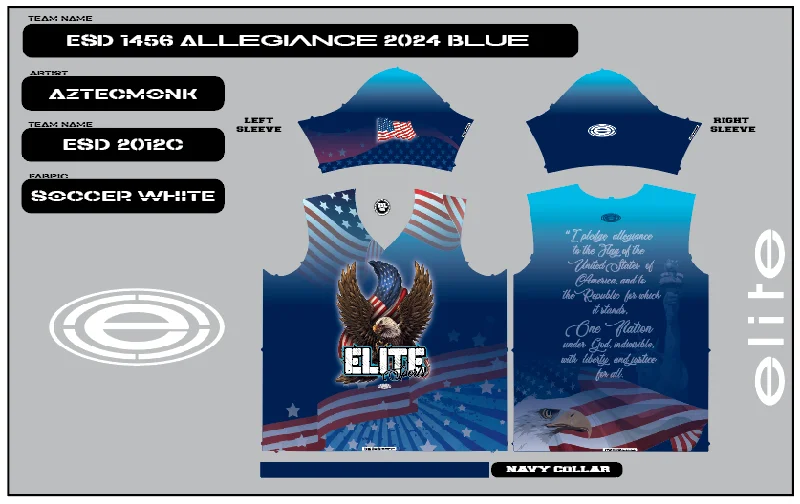 Onyx Womens Jersey – ESD 1456 Allegiance 2024 Blue Preppy Women's College