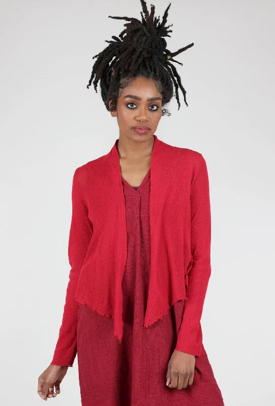 Cropped Tulle Cardie, Cardinal Geometric