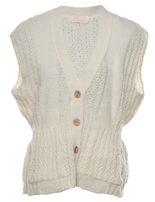 Pale Yellow Vest - L Sophisticated Women's Tailored