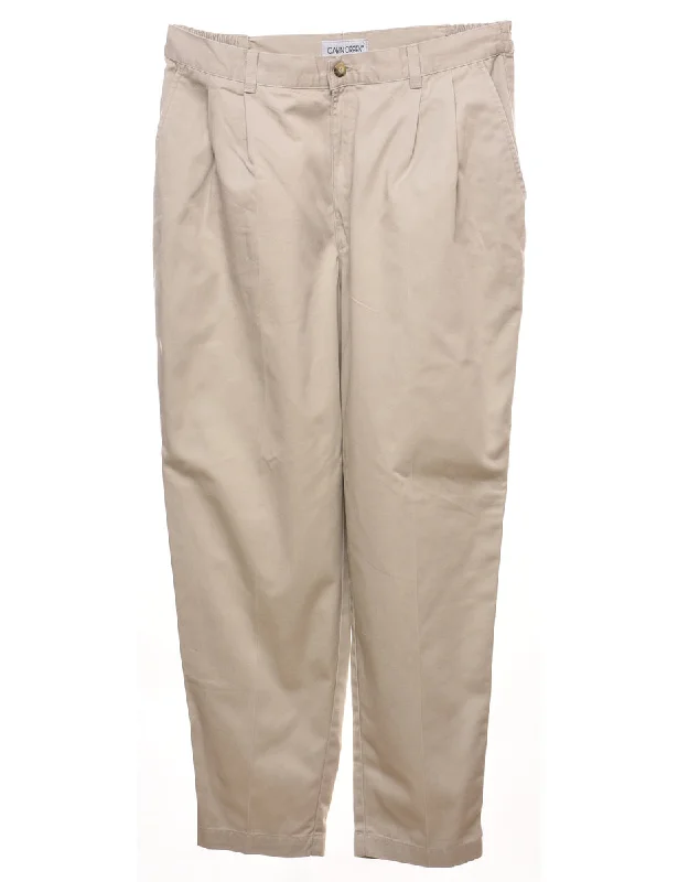 Cabin Creek Beige Classic Chinos - W32 L30 Artistic Women's Hand - painted