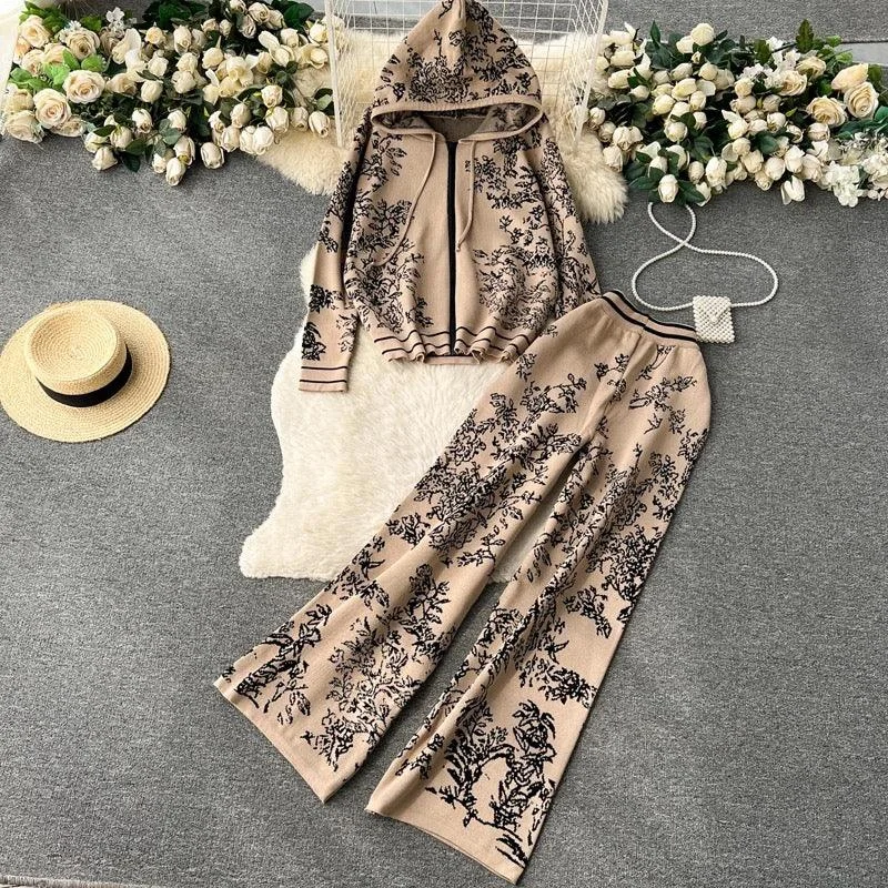 Fary Floral Woolen Coord Set Confident Women's High - fashion