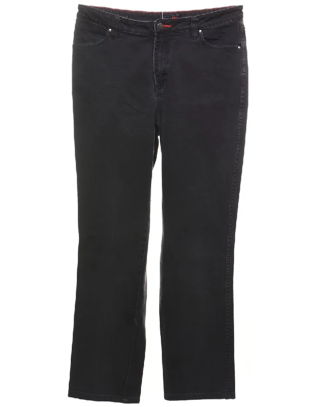 Black Tapered Wrangler Jeans - W32 L30 Practical Women's Quick - dry