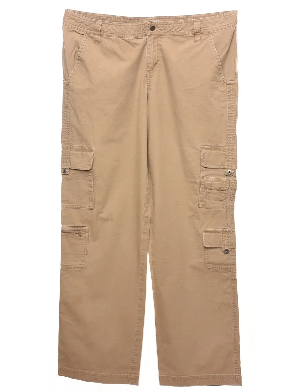 Columbia Light Brown Y2K Cargo Trousers - W36 L32 Laid - back Women's Style