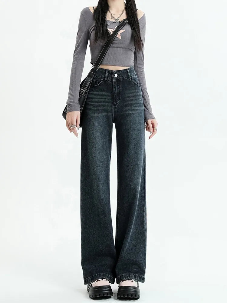 Dark Wash Straight Leg Denim Jeans Earthy Women's Hemp - based