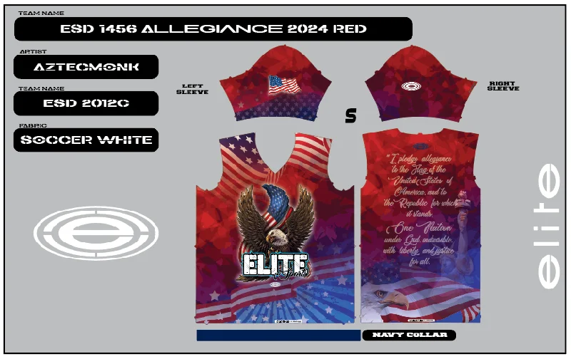 Elite Womens Jersey – ESD 1456 Allegiance 2024 Red Disco