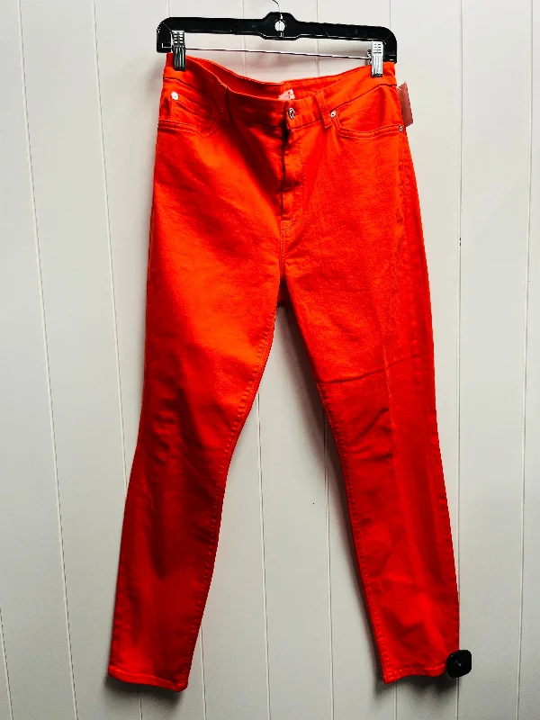 Jeans Skinny By 7 For All Mankind In Orange, Size: 12 French