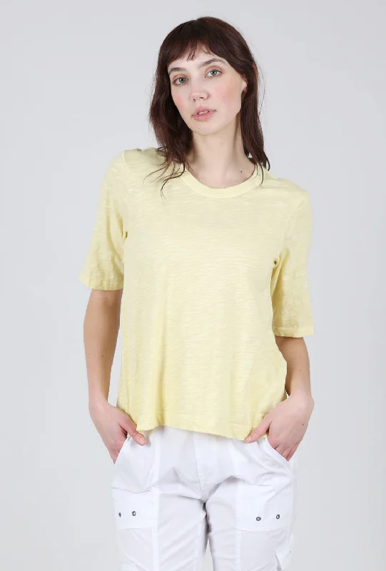 Baby Fit Shrunken Crew Elbow Sleeve Tee, Buttercup Yellow Practical Women's Multi - 