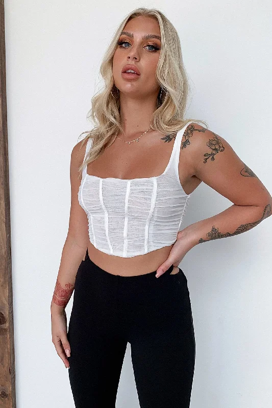 Arzu Crop - White Dapper Women's 1920S