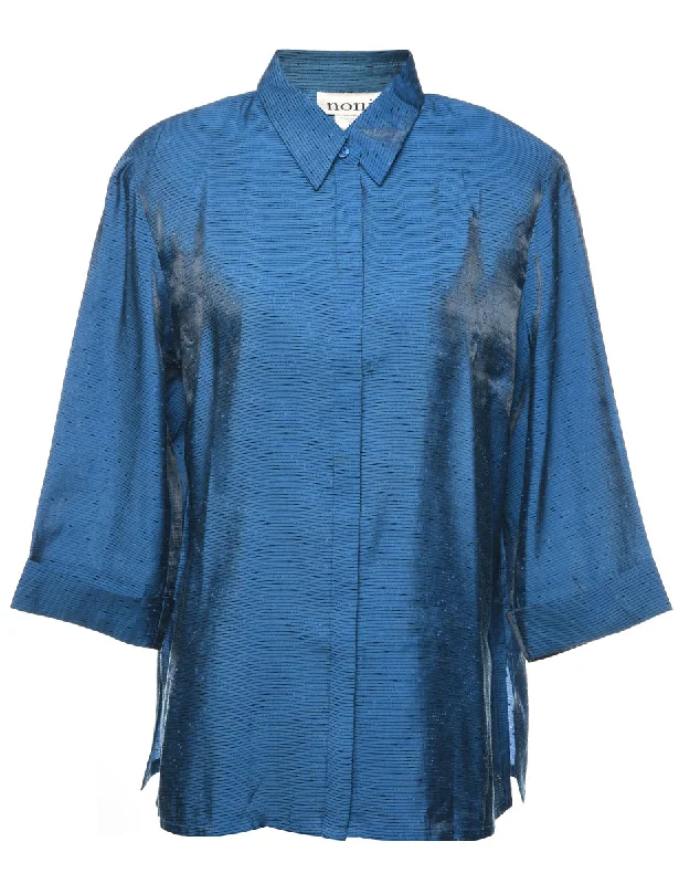 Navy Evening Blouse - M Bold Women's Animal Print