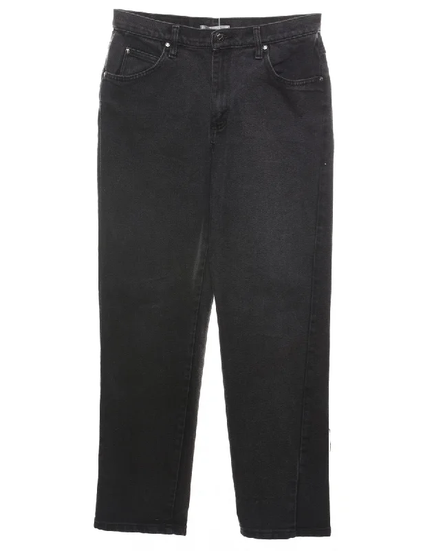 Lee Riders Black Tapered Jeans - W32 L30 Bohemian Women's Free