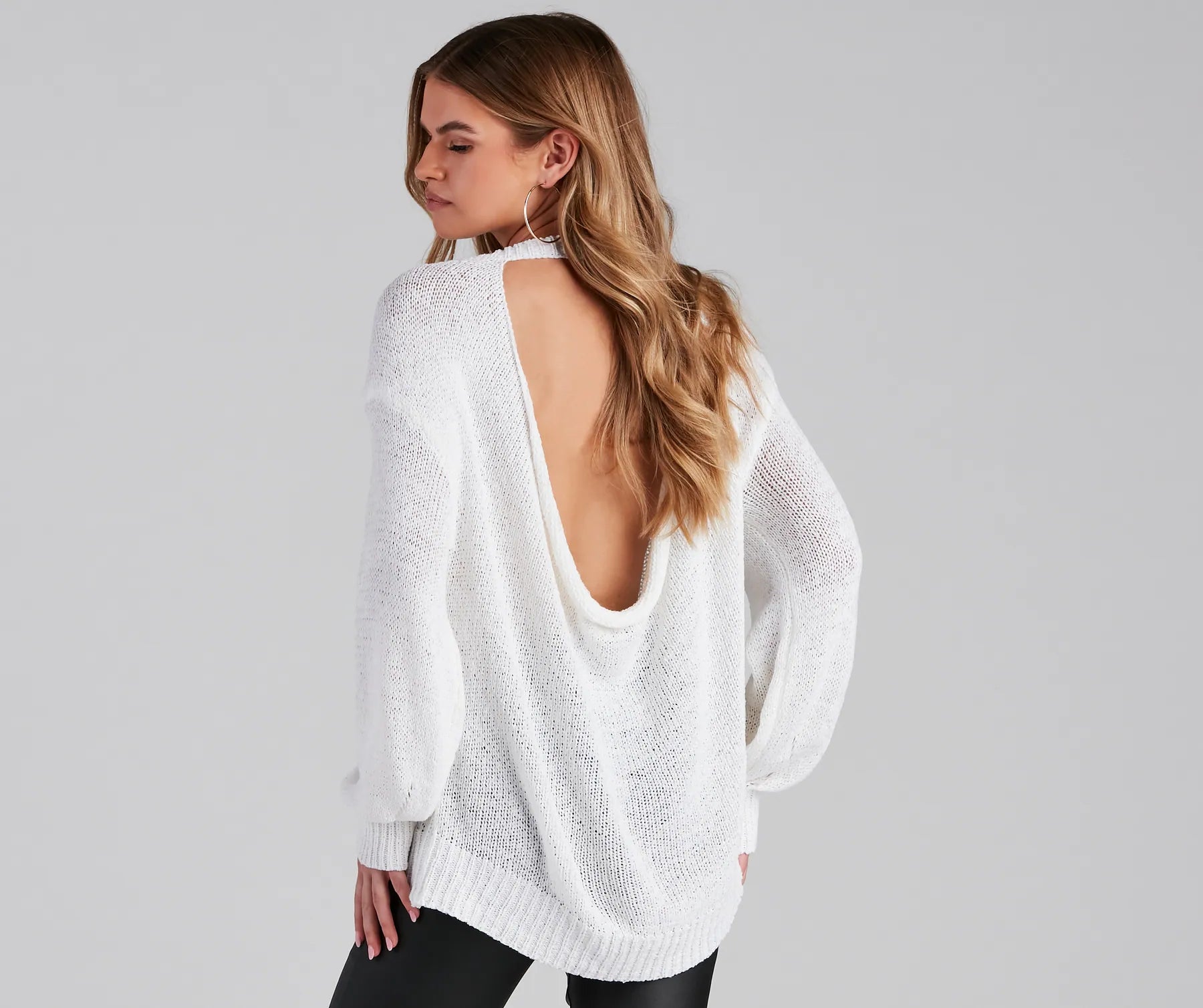 Effortless Chic Open Back Sweater Elegant Women's Formal 
