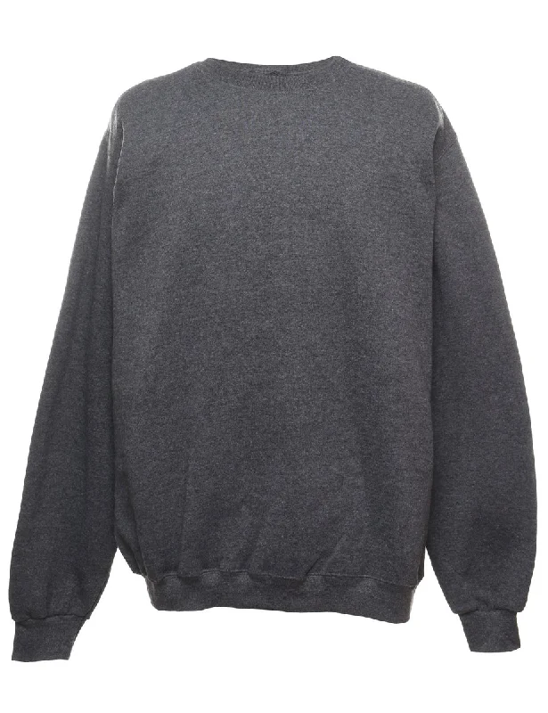 Dark Grey Plain Sweatshirt - XL Refined Women's Velvet