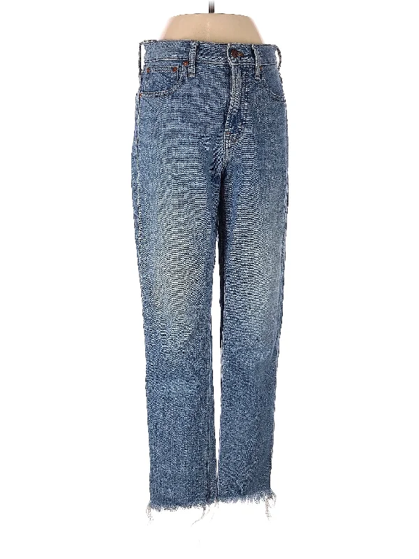 High-Rise Straight-leg Jeans in Medium Wash Dynamic Women's High - energy
